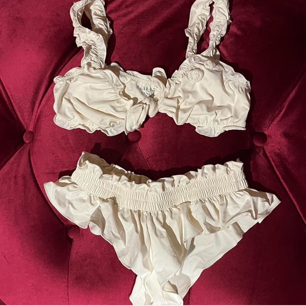 White Ruffled Bikini Set - Picture 4 of 4